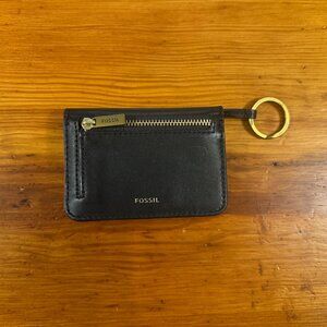 Fossil Black Mini Leather Card Wallet